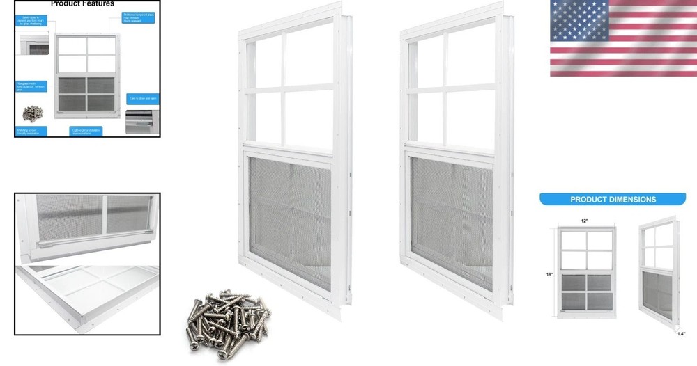 Easy Install Shed Window Kit with Tempered Glass