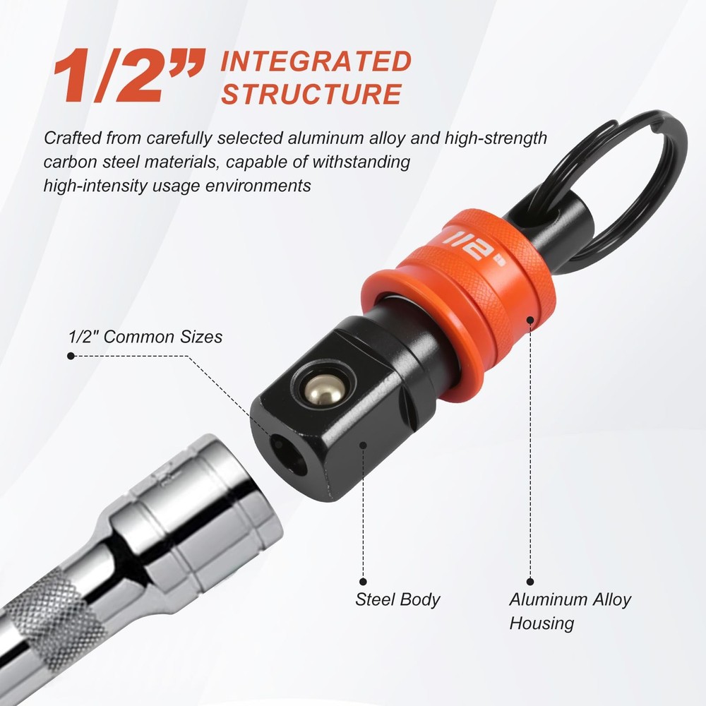 10Pcs Socket Holder Key Chain, Drive Socket Organizer Keychain Quick Release ...