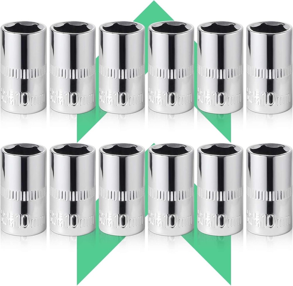 12pcs Durable 10mm Socket 1/4 socket setShallow Socket 1/4 Inch Drive 10mm 6