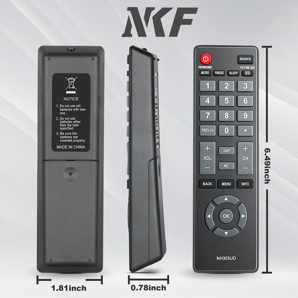 NH305UD for Emerson TV Remote Replacement: Universal 1: