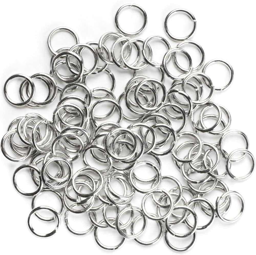 100 Pc 8Mm Open Jump Rings - Silver
