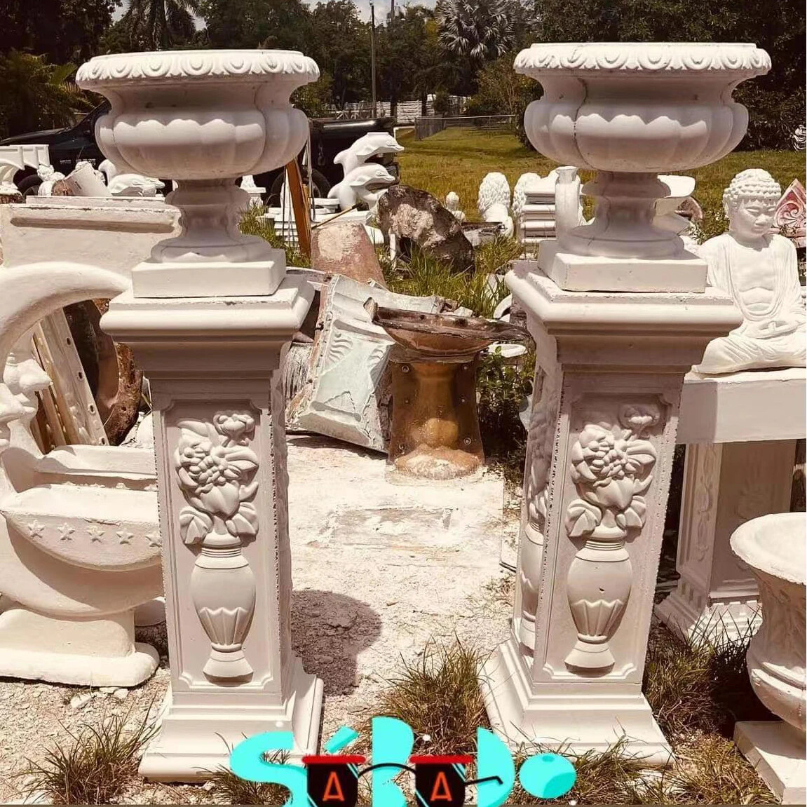 96*22cm Plastic Molds Concrete Pedestal Baluster side Pillar post Reazone ABS