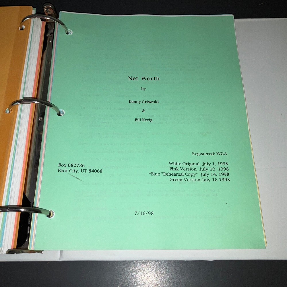 NET WORTH (7/16/98) Asst. Dir. LOADED FINAL DRAFT SCRIPT & PRODUCTION BINDER+COA