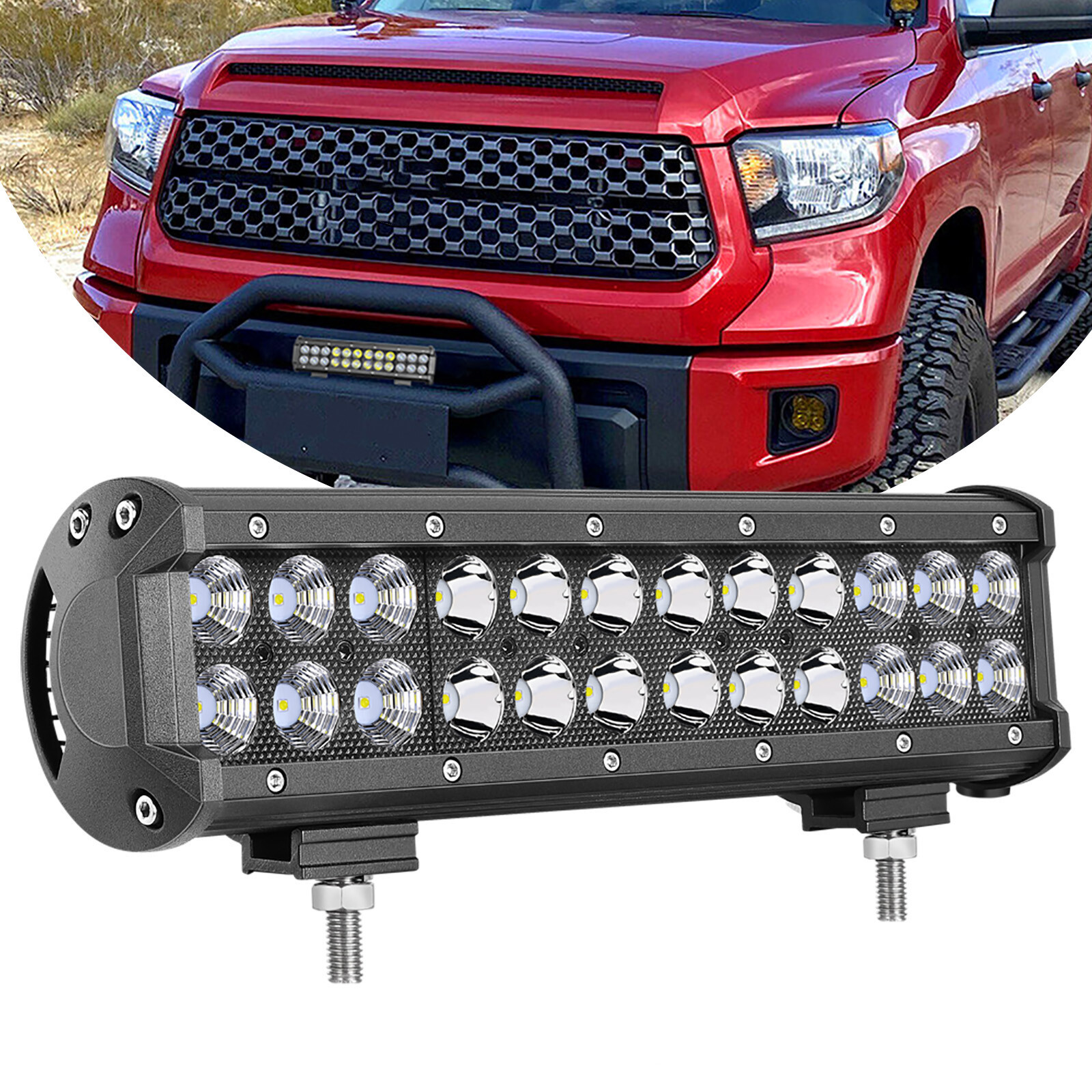 12" Inch LED Light Bar Spot Flood Combo Work Driving Off Road SUV ATV Truck UTV