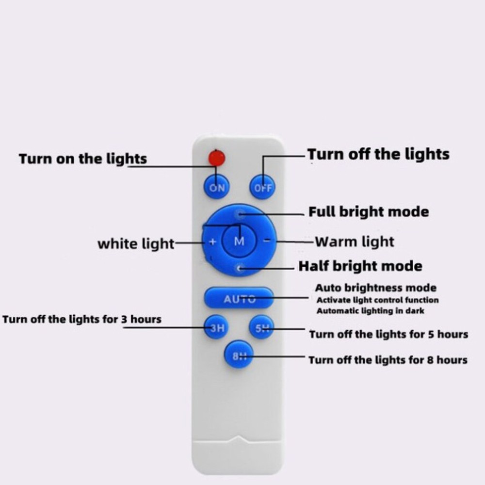 Remote Control Solar Panel Light for For ceiling with Switchable Lighting Modes