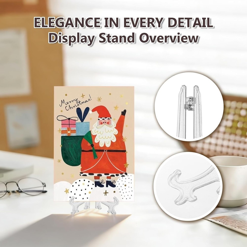 3-Inch Clear Easels for Display - Lightweight 12 Pack for Easy Organization