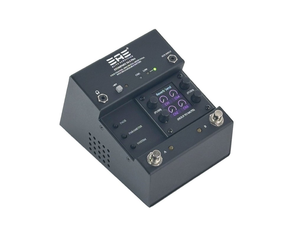 Elite Acoustics "EAE" StompMix X4-2 Pro - Rechargeable Four Channel Digital Mixe