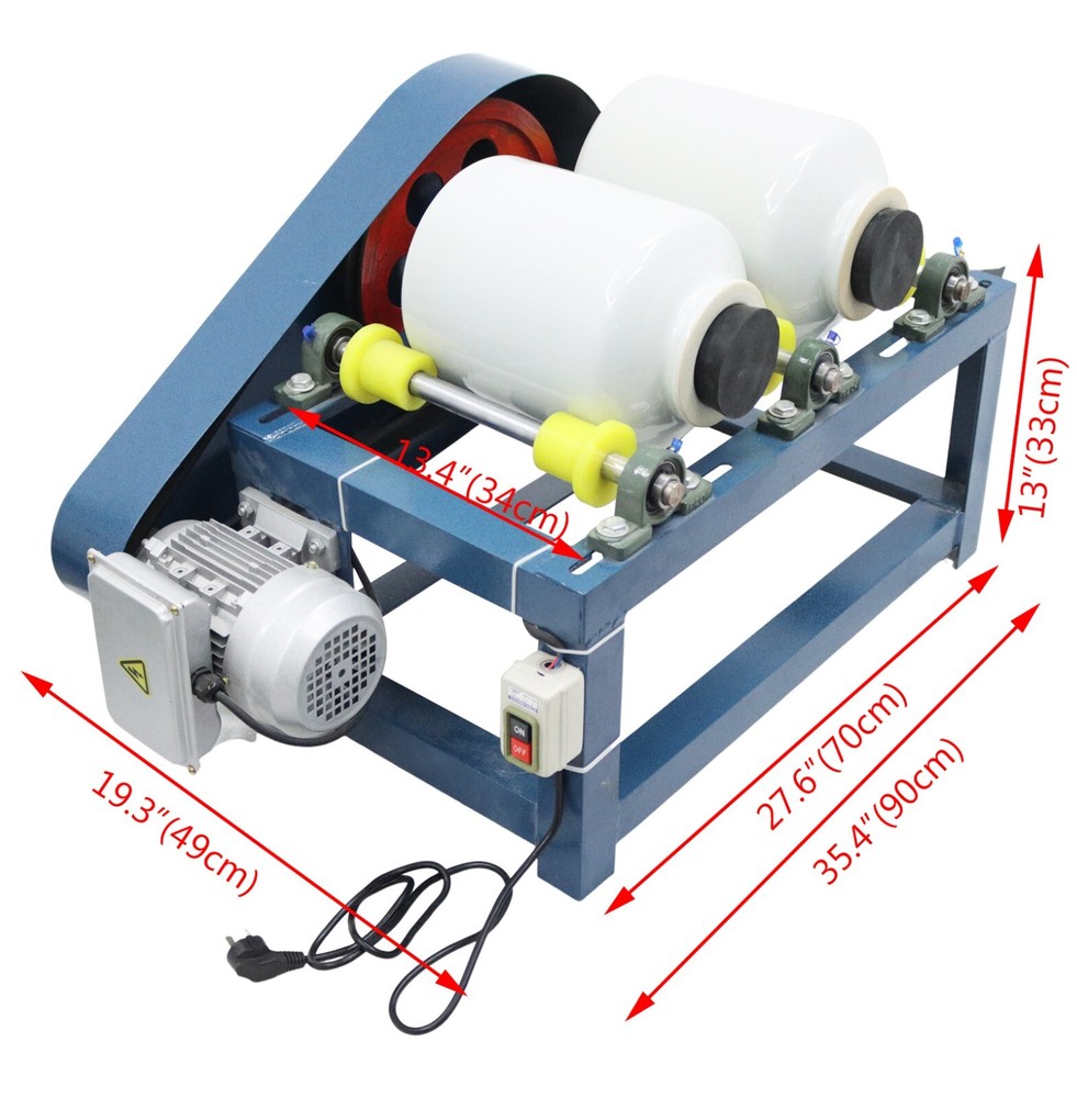 220V Horizontal Drum Double Cans Ceramic Ball Mill Grinding Machine Laboratory