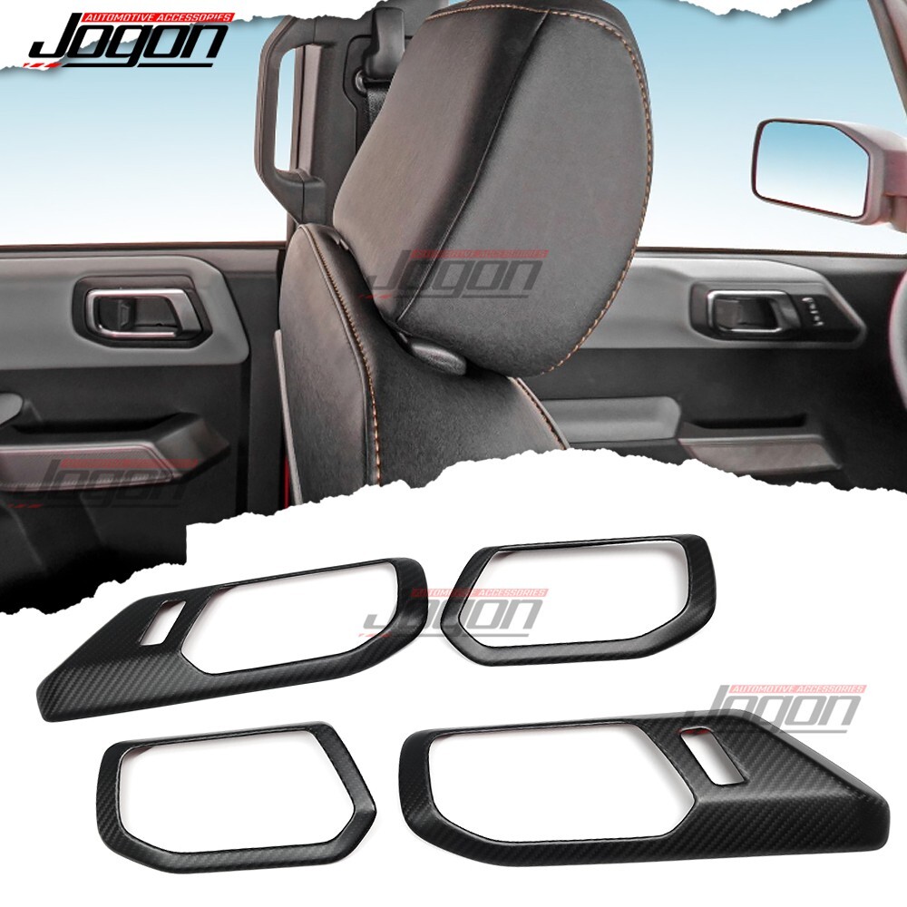 Matte Carbon For Ford Bronco U725 Raptor 2021+ Interior Door Handle Decor Trims