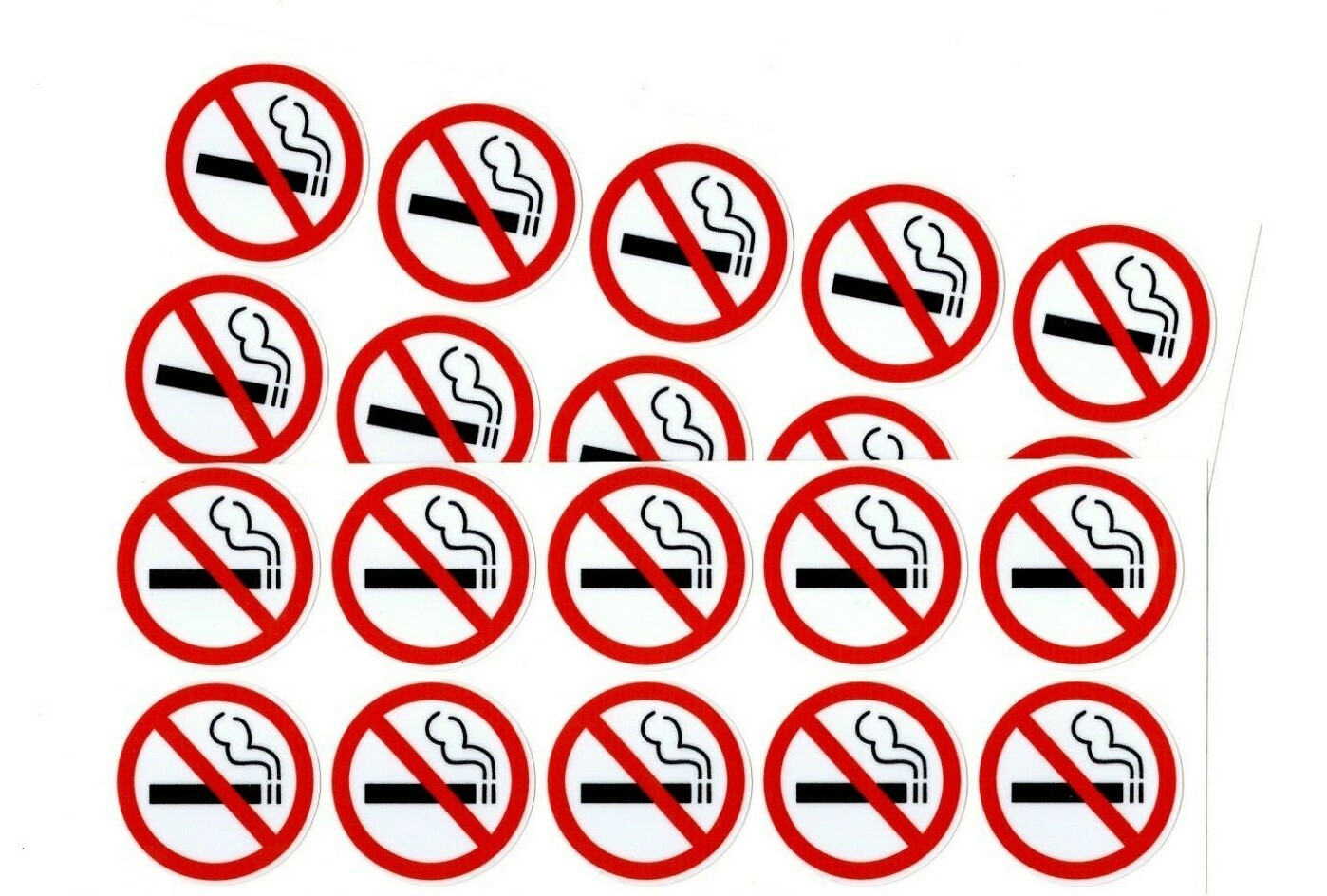 20 - NO SMOKING stickers | clear | 1.5" dia | outdoor durable business signs