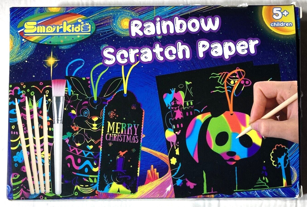 Smarkids Rainbow Scratch Paper for Children 5+, New