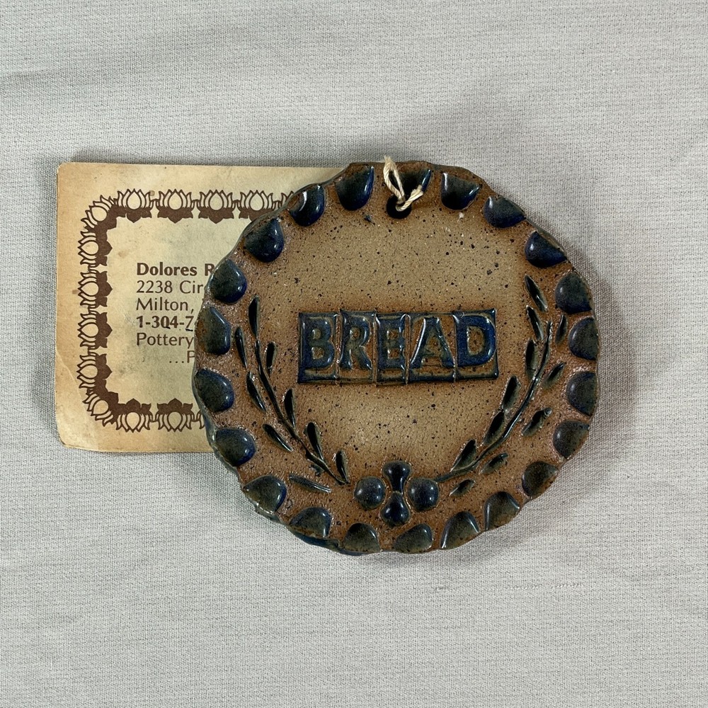Vintage DOLORES RADER Stoneware Clay Bread Tile - Roll / Bread Warmer