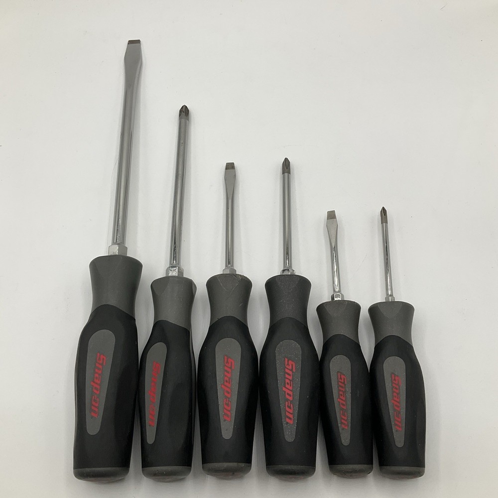 6 Snap On 100th Anniversary Combination Instinct Soft Grip Gray Screwdriver Set