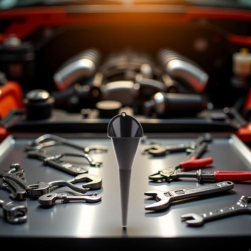 1Pc Black Multi-Function Auto Engine Oil Petrol Change Funnel Long Plastic