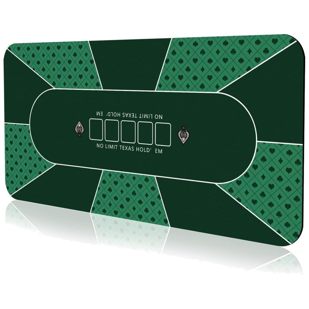 Large Rectangular Poker Mat for 6-8 Players