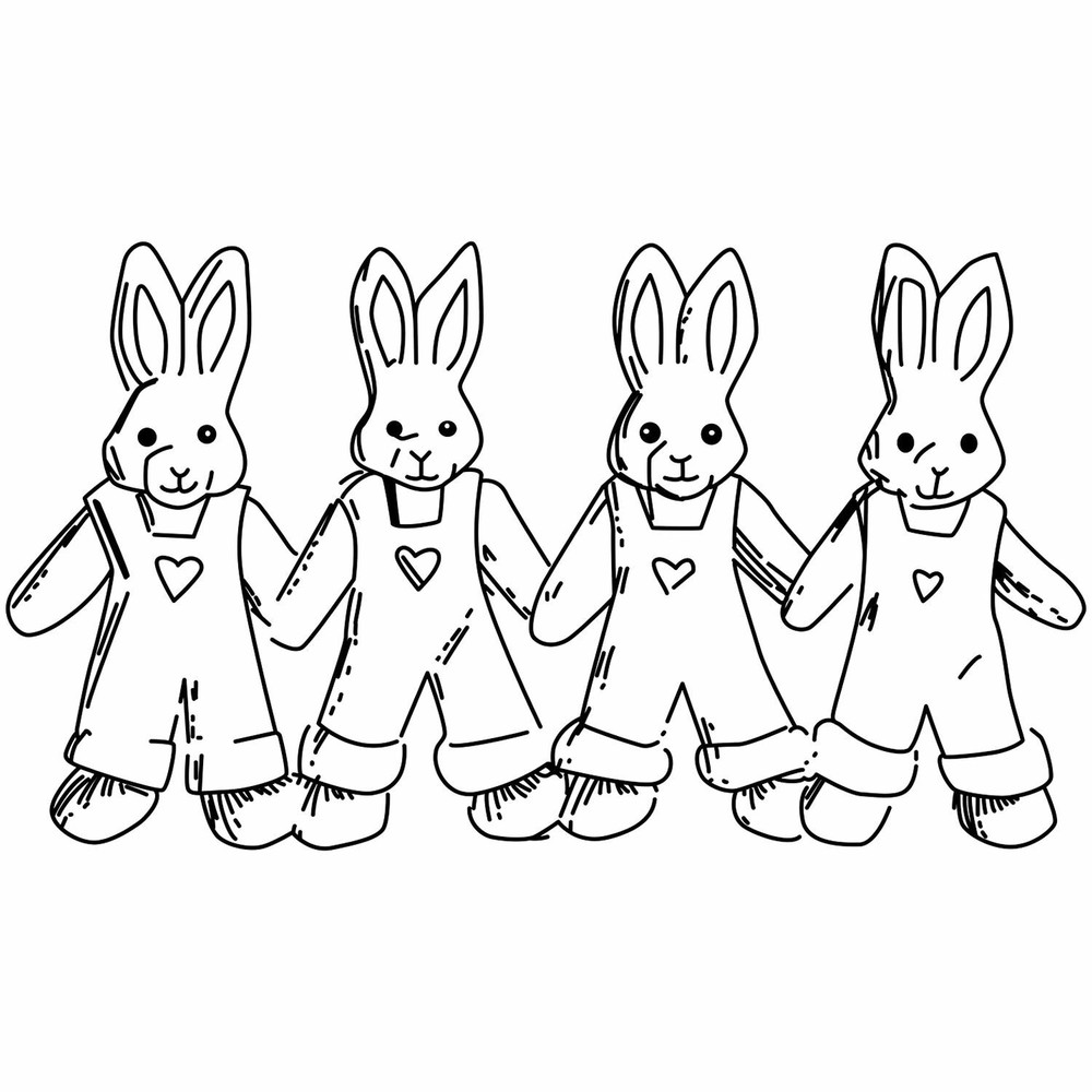 4 Linked Bunnies County Stamp