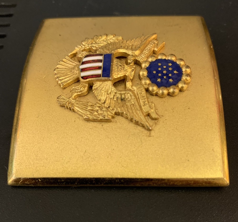 WWII Uniform Enameled Belt Buckle; Made In 5th Ave NY