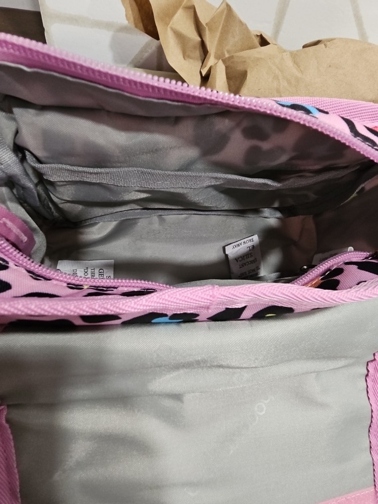 Choco Mocha Kids Pink Leopard Flat Purse With Removeable Strap Zip Closure