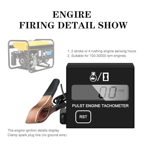 Digital Chainsaw Tachometer - Small Engine Speedometer for Lawn Mower, ATV, Gene