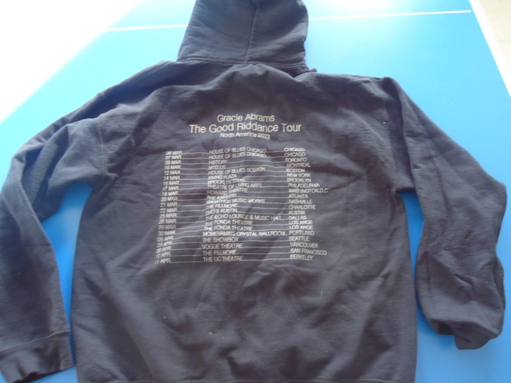 Gracie Abrams Good Riddance Tour Hoodie Black Size Medium