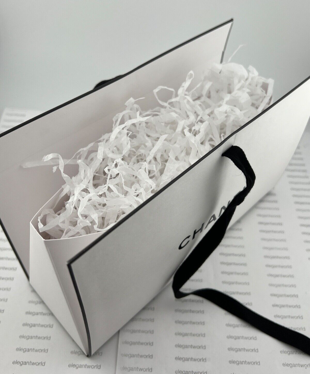 CHANEL Origami Signature GIFT BOX w/ Ribbon & Tissue 8.75" x 5.5" x 3" AUTHENTIC