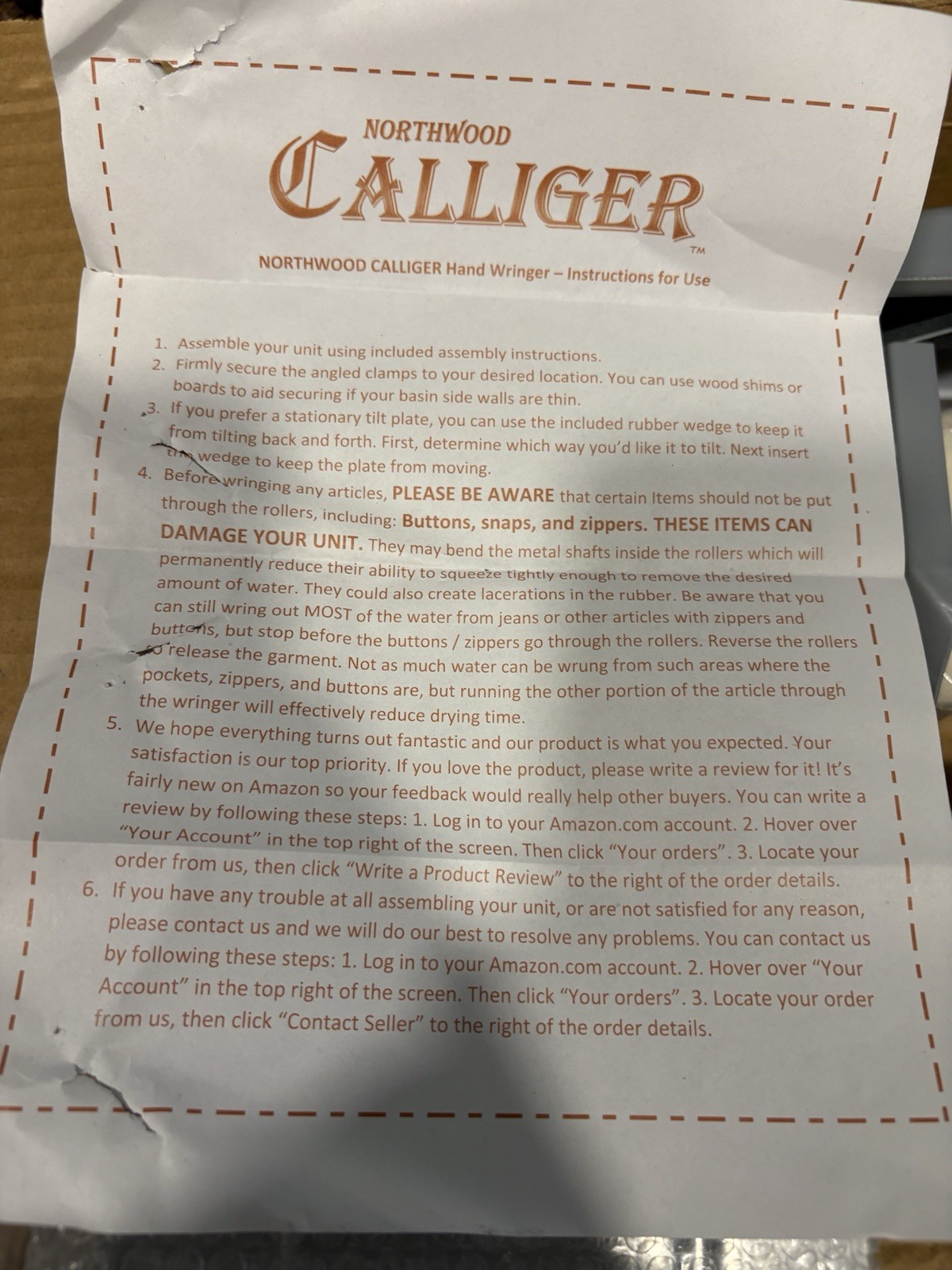 Northwood Calliger 360 Gray Hand Wringer Manual Clothes Wringer Clamp Mount NEW