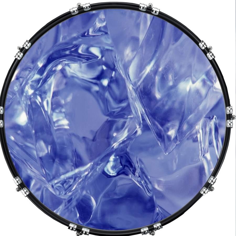 Custom 22" Kick Bass Drum Head Graphical Image Front Skin Ice