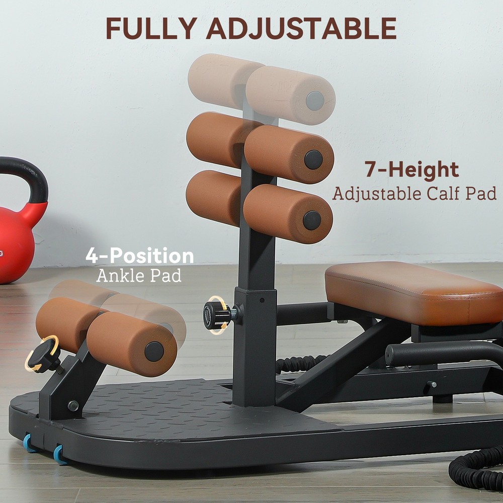 Soozier Sissy Squat Machine Hip Thrust Machine with Push Up Stand, Black