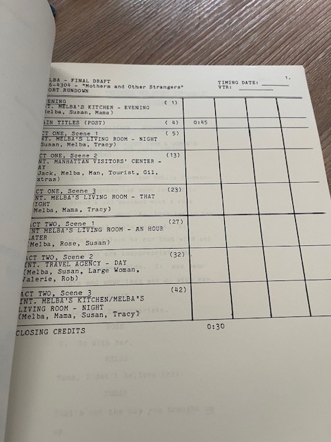 VERY RARE ORIGINAL script for 1985 TV Sitcom MELBA staring Melba Moore