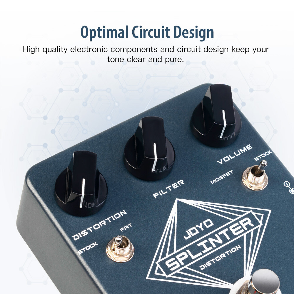 JOYO Distortion Guitar Effect Pedal 2 Modes with Clipping Circuits (Opened)