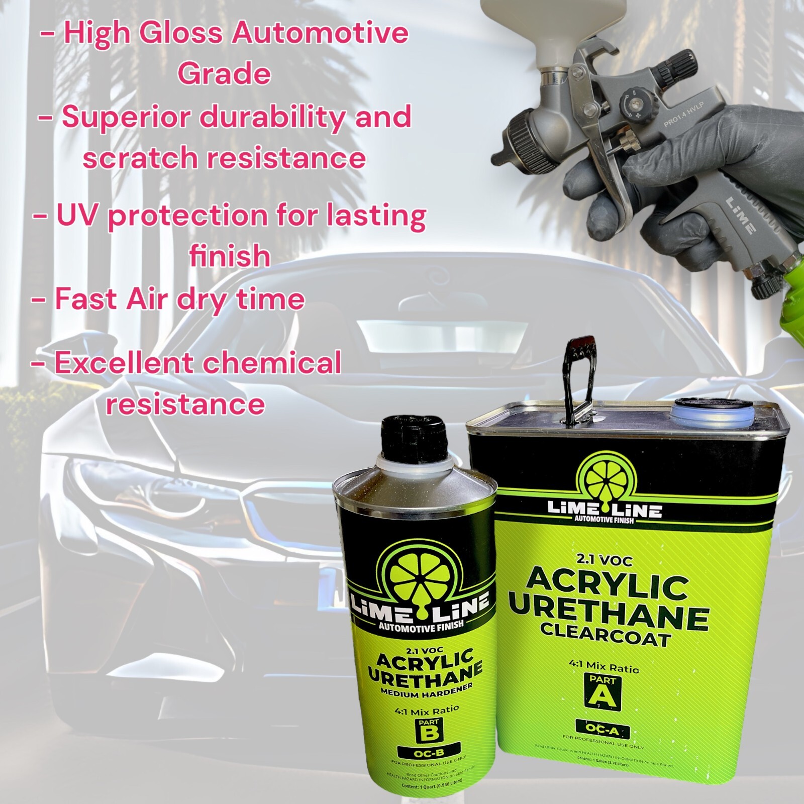 LiME LiNE Overall 2k Clearcoat 1.25 Gallon Kit