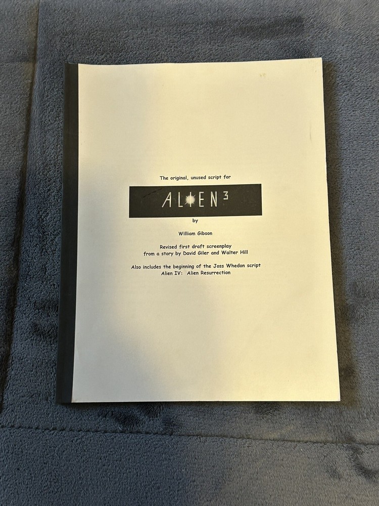 ALIEN 3 By William Gibson Screenplay Original Unused Script!!!!!!
