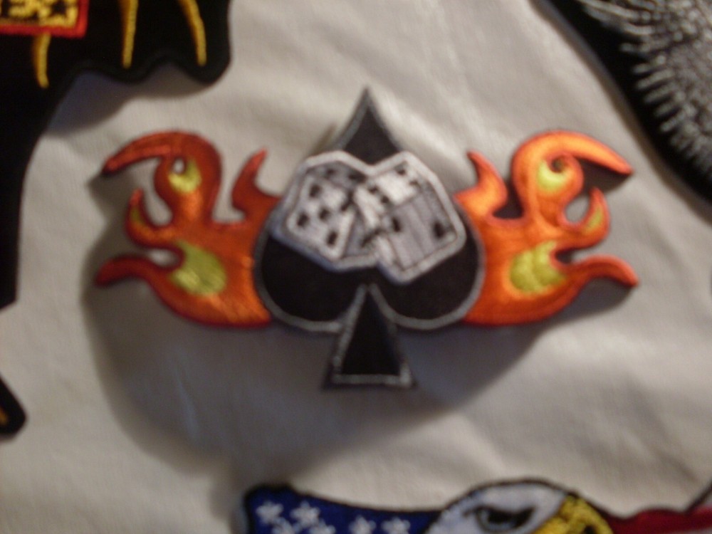 Motorcycle riding patch 1 large skull embroidered Patches 7 small