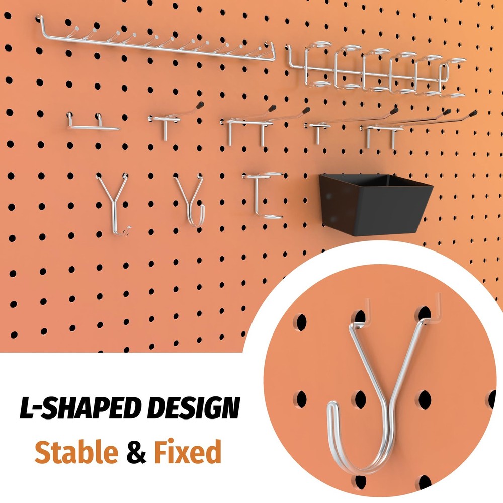 Pegboard Hooks Assortment 86PC Pegboard Accessories with Pegboard Bins Garage...
