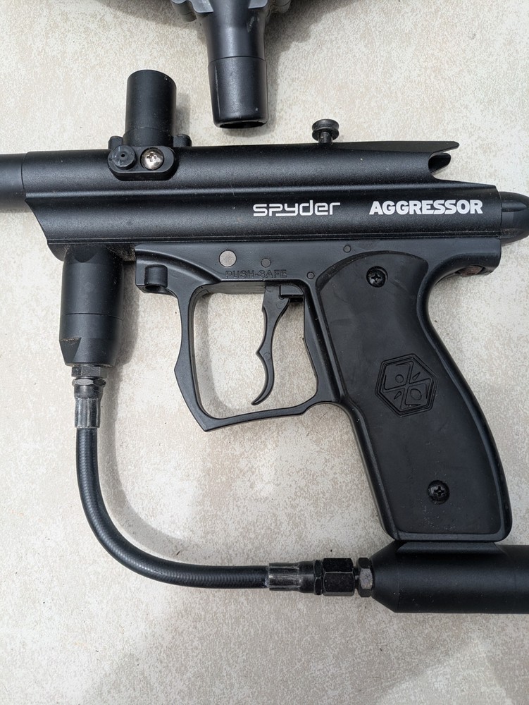 Spyder Aggressor Paintball Marker Package with Viewloader Hopper Black