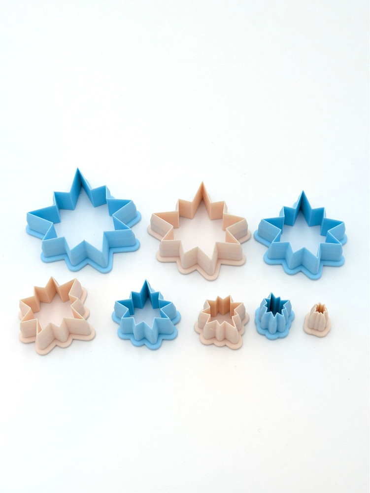 Kaboom Star Clay Cutter Shape Set~Polymer Crafting Tool~Semi Stackable Outline
