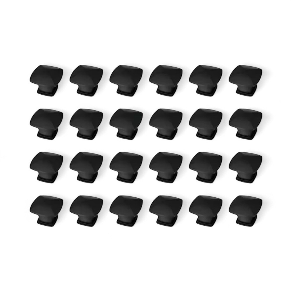 Franklin Brass 1-1/4 in.Matte Black Soft Square Cabinet Drawer Knobs (24 Pack)PT
