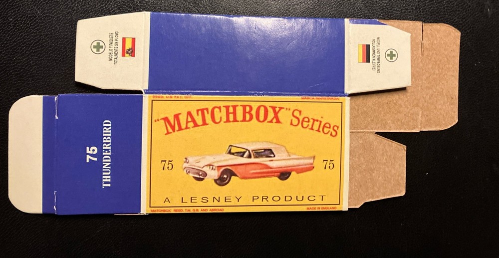 Matchbox #75 Thunderbird ‘61-‘65 Type D Repro Box