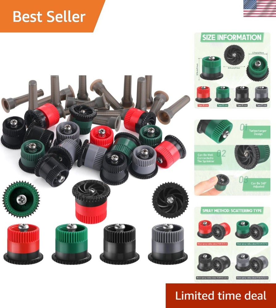 16 Pcs Adjustable Variable Arc Sprinkler Heads for Efficient Lawn Watering