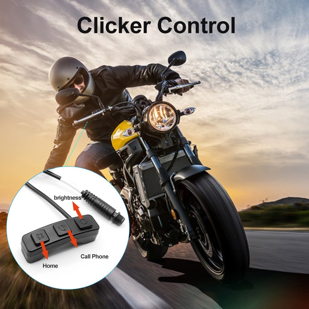 6.25" 1080p Motorcycle Navigator Wireless CarPlay Android Auto + HD Camera
