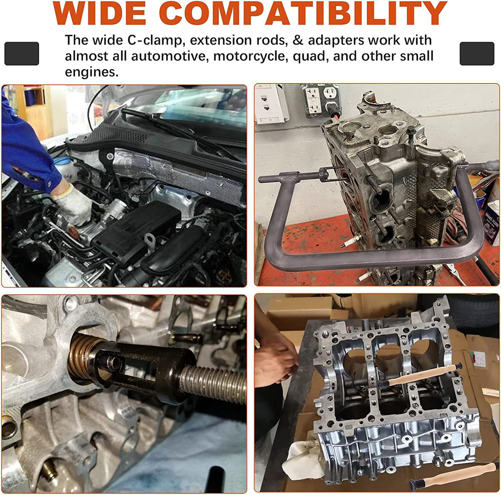 Tanstic 12Pcs Valve Spring Compressor with Valve Lapper Set Auto Compression C-C