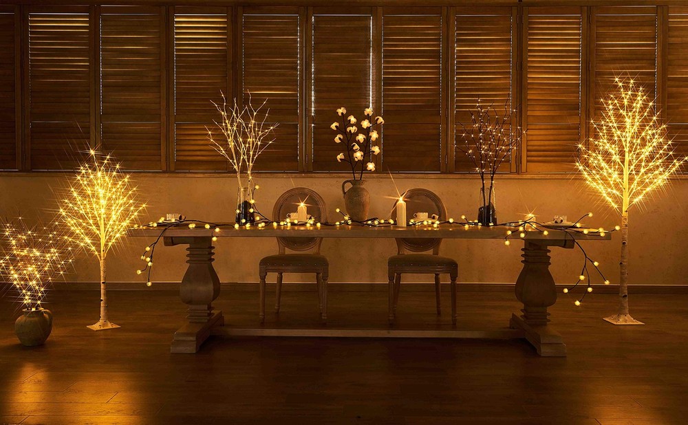 Lighted Brown Willow Branches 32IN 100 with Timer Battery Operated, Tree Bran...
