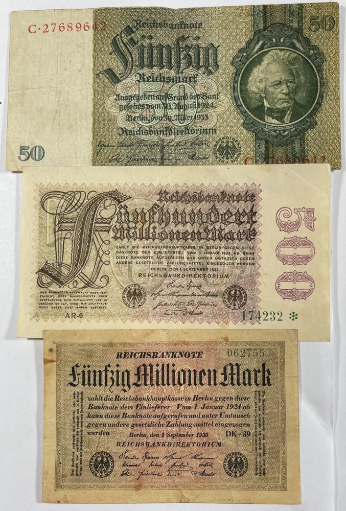 Germany 7 Diff. old notes mixed grades (#768)