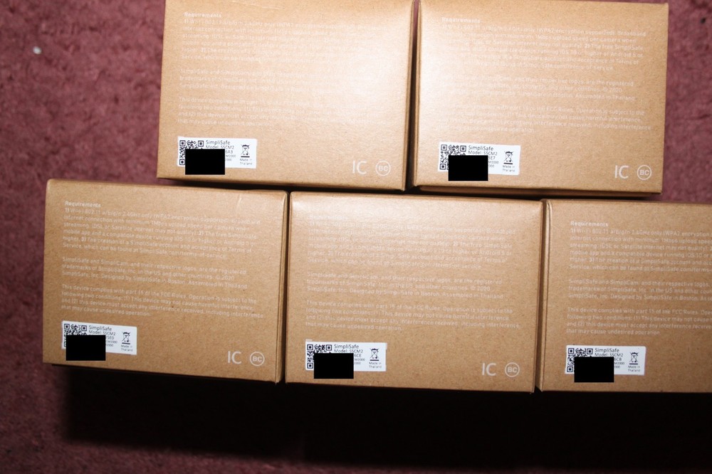 Simplisafe SimpliCam Camera, Glassbreak, Panic, Entry Sensor, Key Fob Bundle Lot