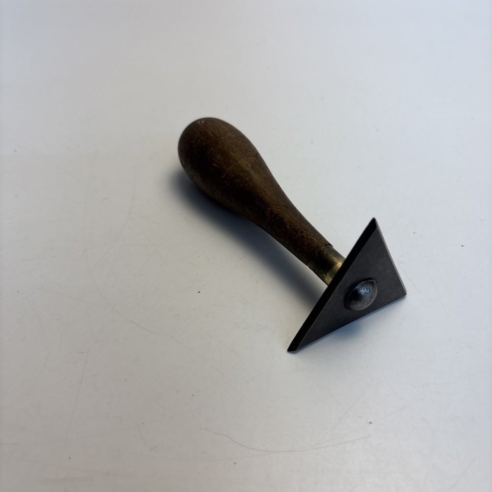Vintage Triangular Cabinet Scraper Tool 2” Blade Wood Handle 5”
