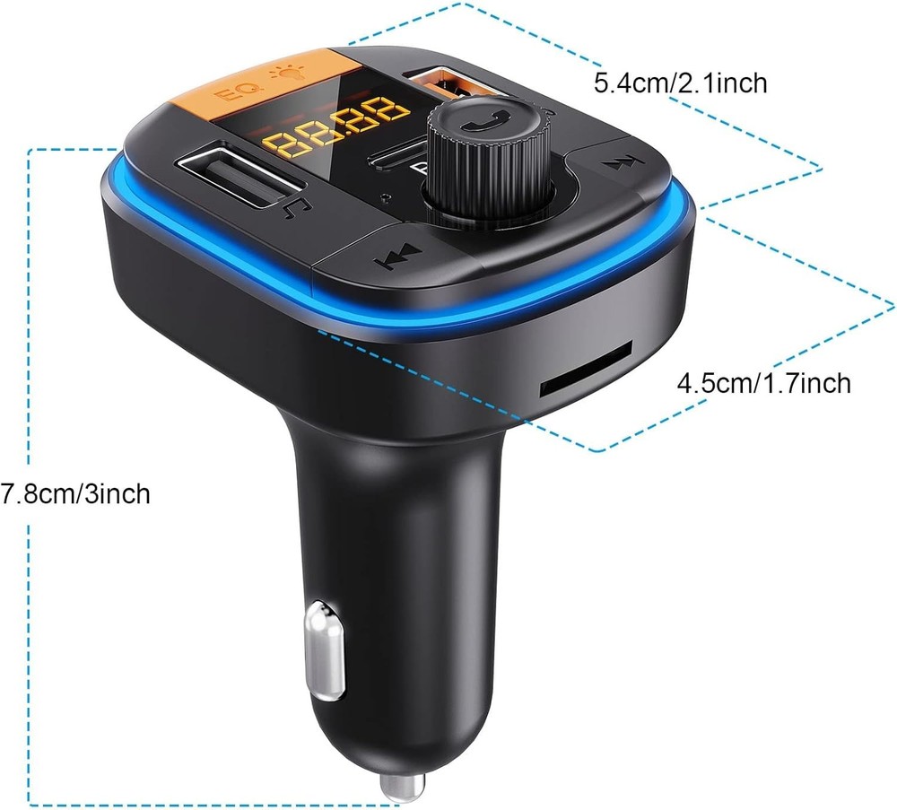 Bluetooth FM Transmitter for Car - Bluetooth 5.0 Adapter PD20W+QC3.0 Cigarett...