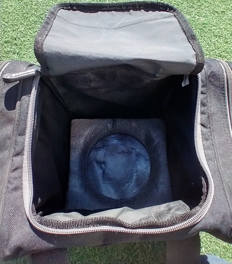 EBONITE BOWLING BALL BAG SINGLE BALL WITH STORAGE COMPARTMENTS ZIPPER CLOSURE