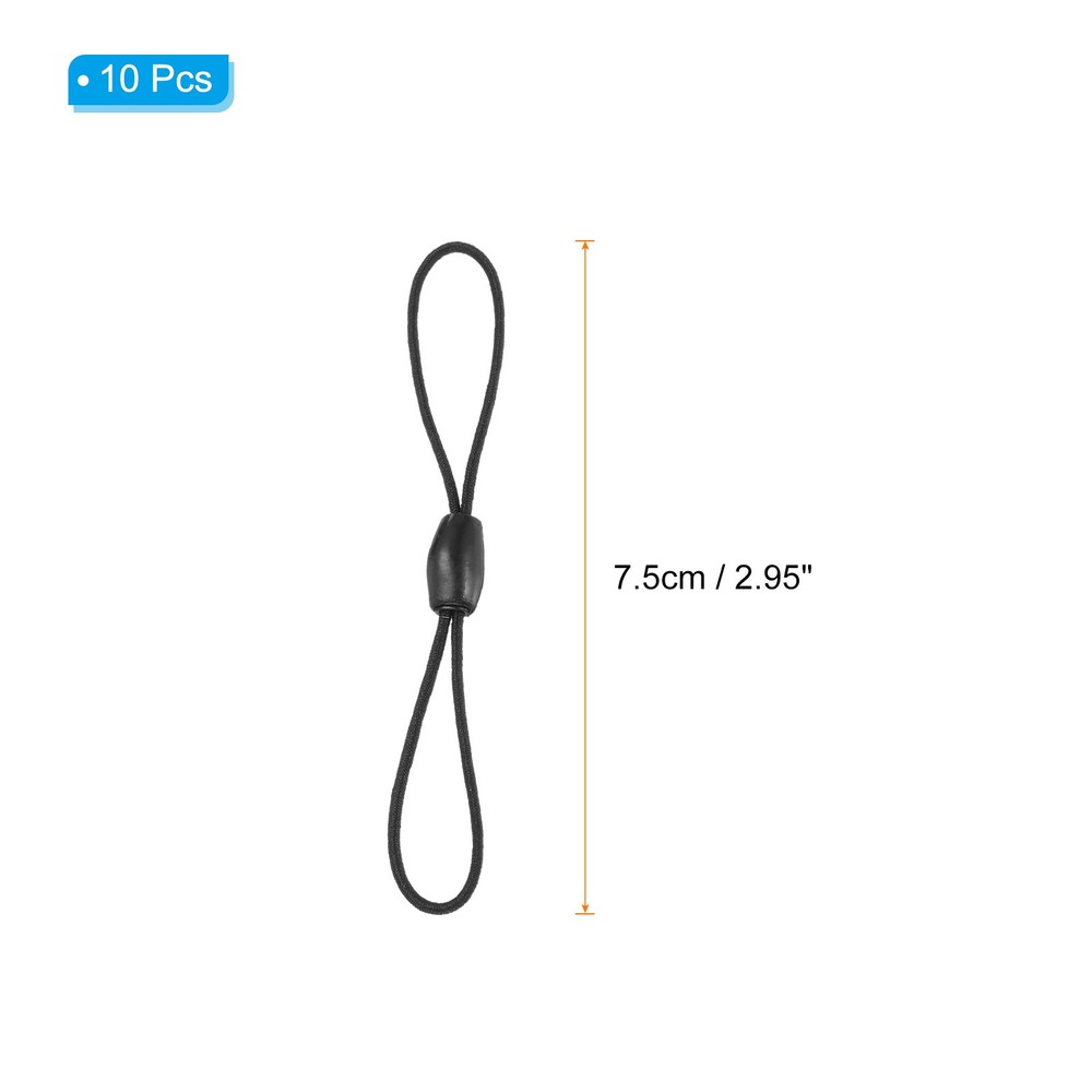 10 Pcs Zipper Pulls Replacement for Backpack Zipper Pulls Tab Cord, Black
