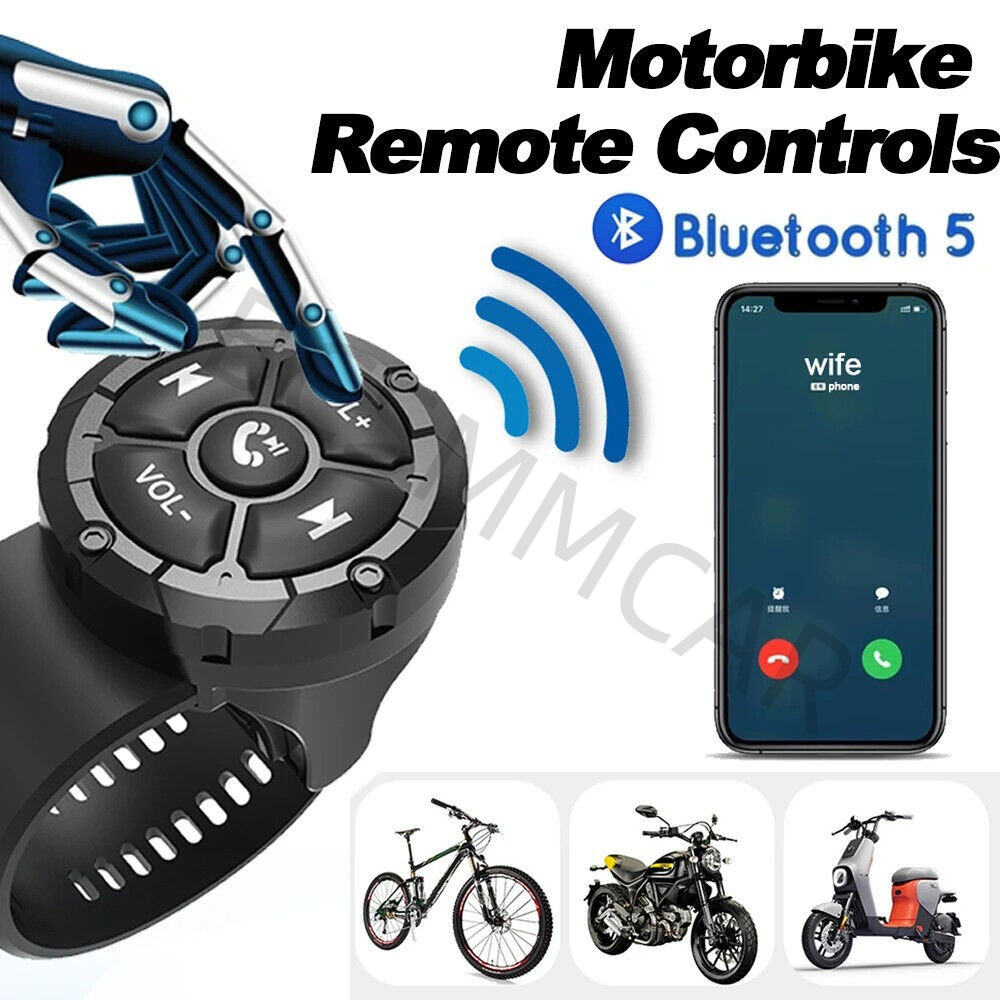 Motorcycle Wireless Bluetooth 5.3 Remote Control Media Controller Waterproof