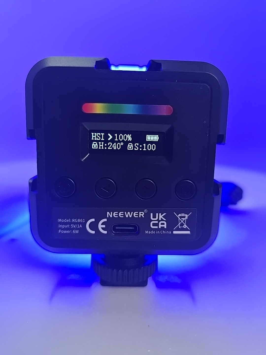 NEEWER Magnetic RGB Camera Light, 360° Full Color RGB61 Small LED Panel BRIGHT!
